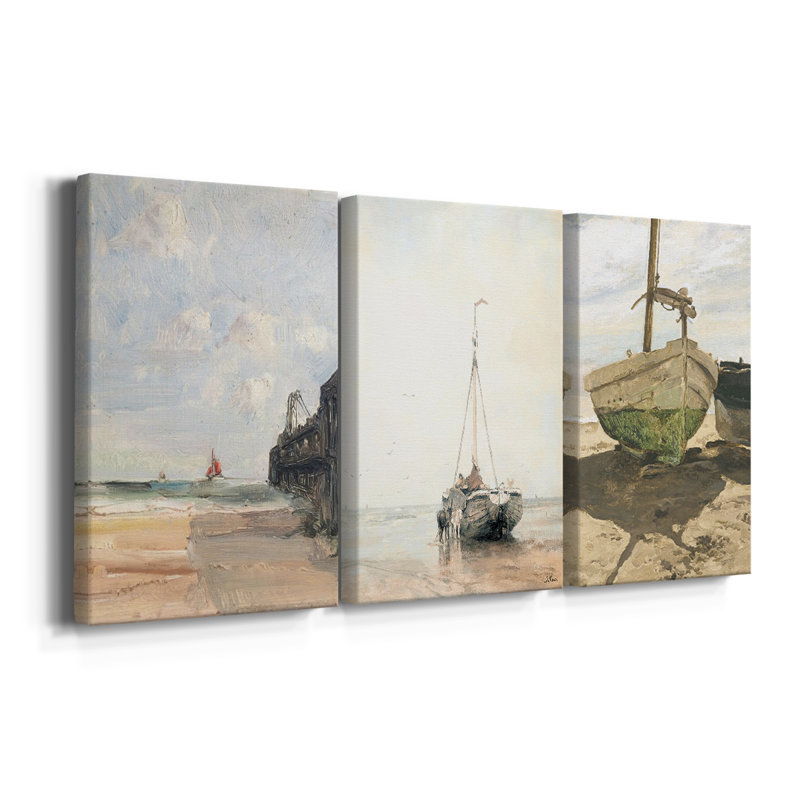 "Vintage Nautical Print", impression sur toile - 3 pièces, H 12 po x l 24 po