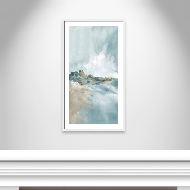 Imprimé Sandpoint par Carol Robinson, Reproduction encadrée avec passe-partout, H 41,5 po x l 23,5 po x P 1,25 po, Blanc