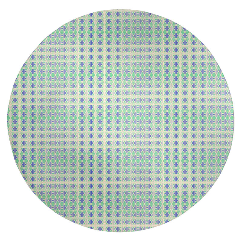 Tapis zone rose en losanges doublés, Rond 5 pi