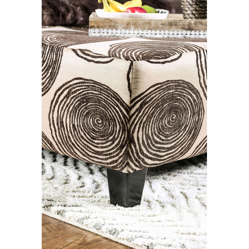 40.6" W Transitional Ottoman, Brown, Brown