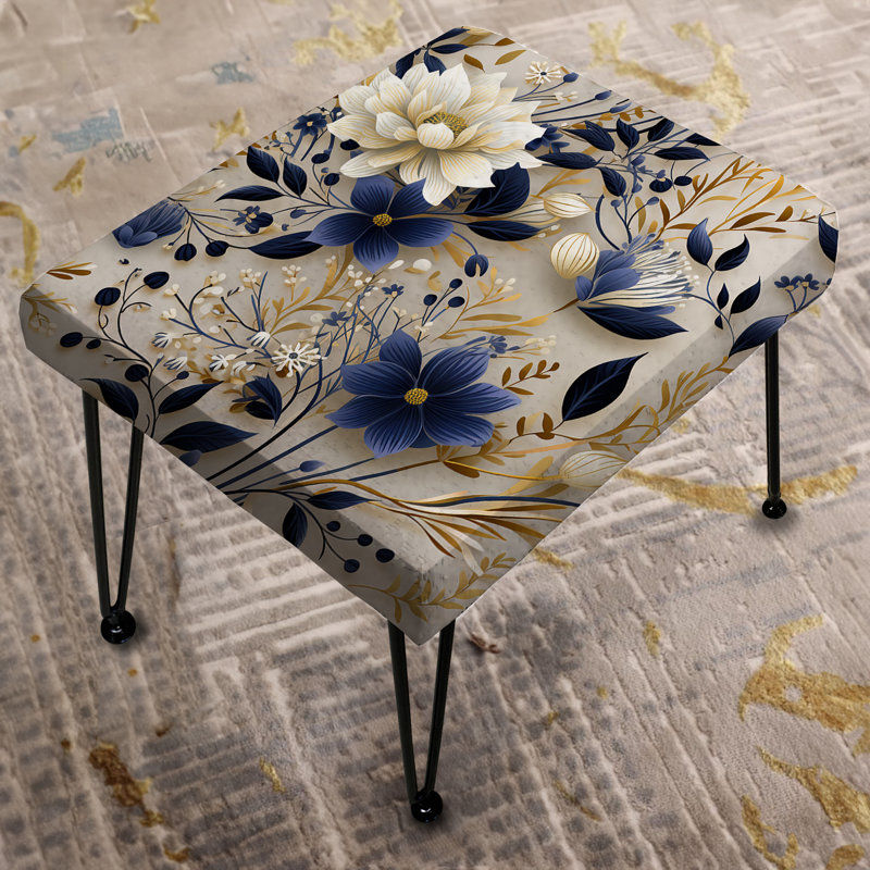 Repose-pieds Tranquil White Floral Abundance