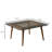 Modern Coffee Table, 31.5 x 15.7 x 31.5 inches, Bronze Color | 100% Solid Pine Wood Top, 6 mm Thick | 100% Tempered Glass Frame, Beech Wood Legs | Stylish & Durable Design for Living Room & Contemporary Spaces