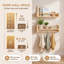 Ensemble de 3 étagères murales flottantes en bois naturel pour livres, jouets et articles de décoration. Idéales pour la chambre, le salon ou l'entrée.