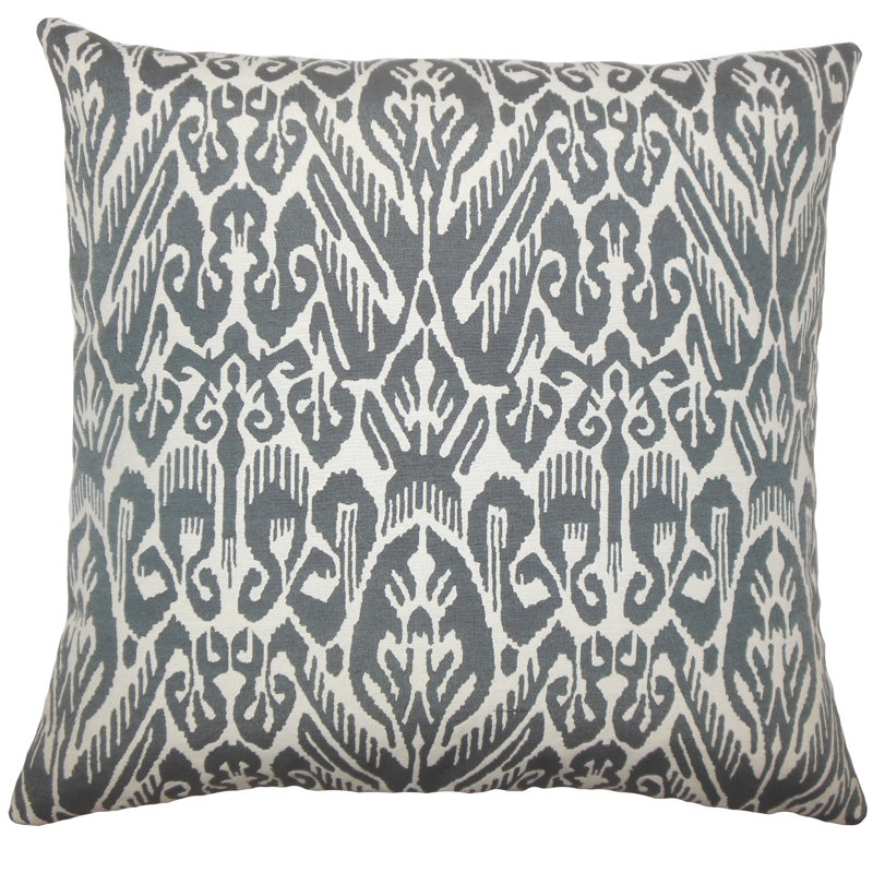 Jyotika Square Pillow Cover & Insert, Ash