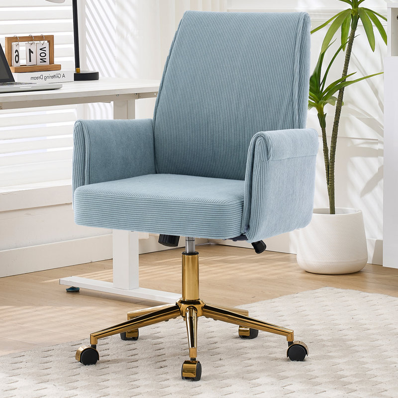 Chaise de bureau ergonomique à dossier moyen, Bleu