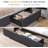 Gray Bed Frame With Three Drawers-1482309224