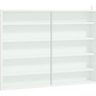 Présentoir à 5 tablettes réglables, blanc - idéal pour exposer des médailles et des objets de collection
