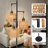 Asiel 65'' Dimmable Black Industrial Tree Floor Lamp with 3 Bulbs Included