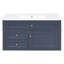 Meuble-lavabo mural 36 po, armoire de rangement flottante avec 2 tiroirs, 1 tiroir basculant, lavabo simple en céramique à 3 trous, armoire moderne.-132274035