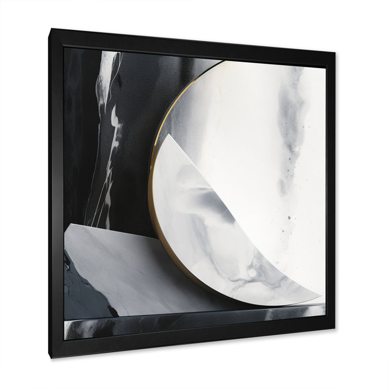 «Black and Gold Harmony Of Marble II», reproduction sur toile abstraite en marbre, H 24 po x l 24 po x P 1 po