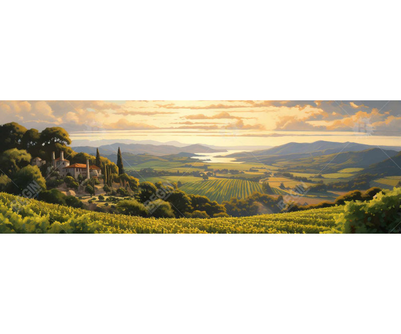 «Calm Dusk - Mountains», art contemporain encadré pour la maison, H 49,25 po x l 17,25 po