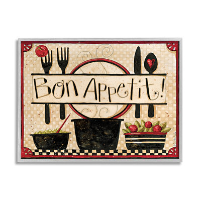 " Bon Appetit Phrase Vintage Kitchen Cooking Charm " by Dan DiPaolo