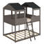 Wood Bunk Bed With Roof, Window, Guardrail-1700963550