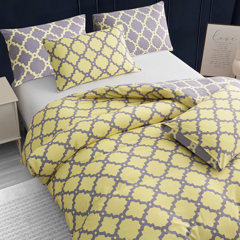 Premium Duvet Cover Set Double Brushed Microfiber Reversible With Zipper Closure & Corner Ties