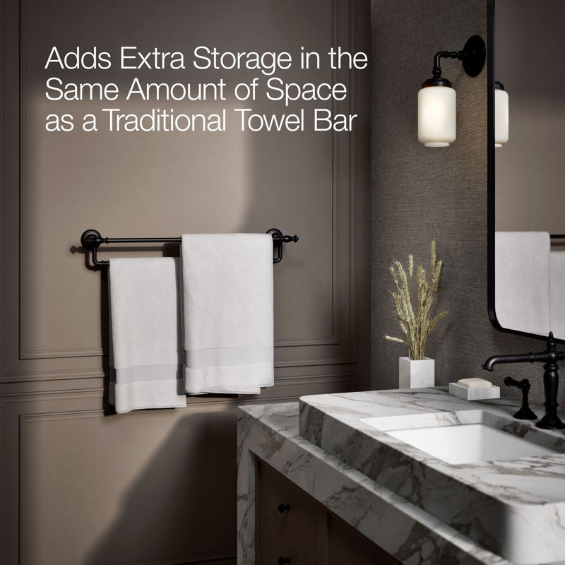 Artifacts® Double 24" Wall Mounted Towel Bar, Matte Black