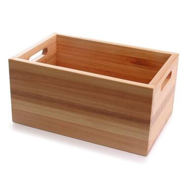 Rectangular Lined Solid Wood Basket