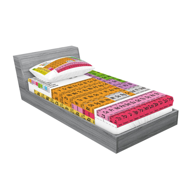 Multicolore ensemble de draps et taies décoratives Ambesonne, Ensemble de draps pour lit simple + 1 drap-housse 