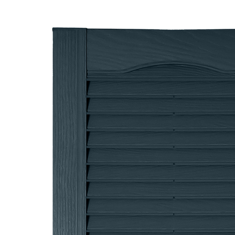 Volet à persiennes sur mesure avec dessus cathédrale, 43", Bleu Bedford, 14.5"