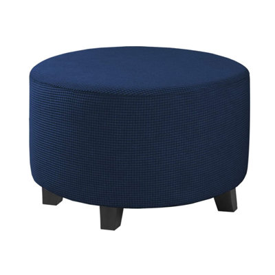 Stretch Round Ottoman Slipcover With Elastic Bottom