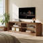Meuble télé en bois massif, console de 63 po de long avec rangement pour téléviseurs de 55/60/65/75 po, meuble audio-vidéo pour maison de campagne, brun rustique
