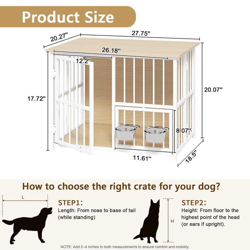 Mobilier de caisse pliable pour chien, Oak