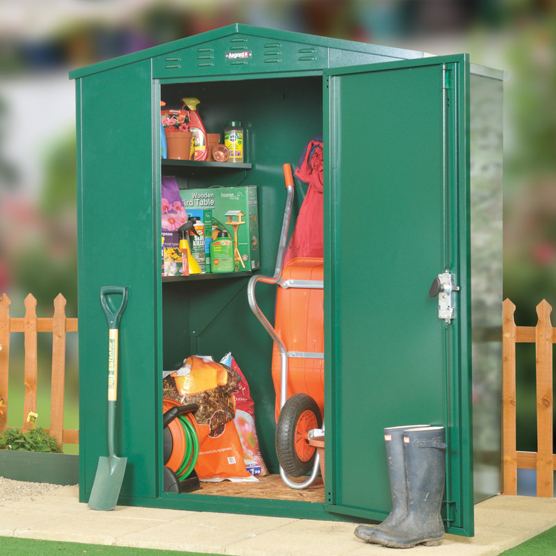 Flexistore 5 ft. W x 4 ft. D Apex Metal Tool Shed, Green