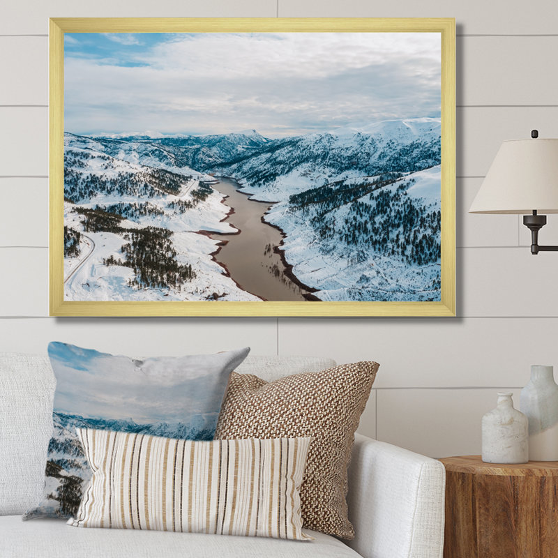 Impression sur toile Icy Alaskan Wilderness II, Encadrement doré, H 34 po x l 44 po x P 1,5 po