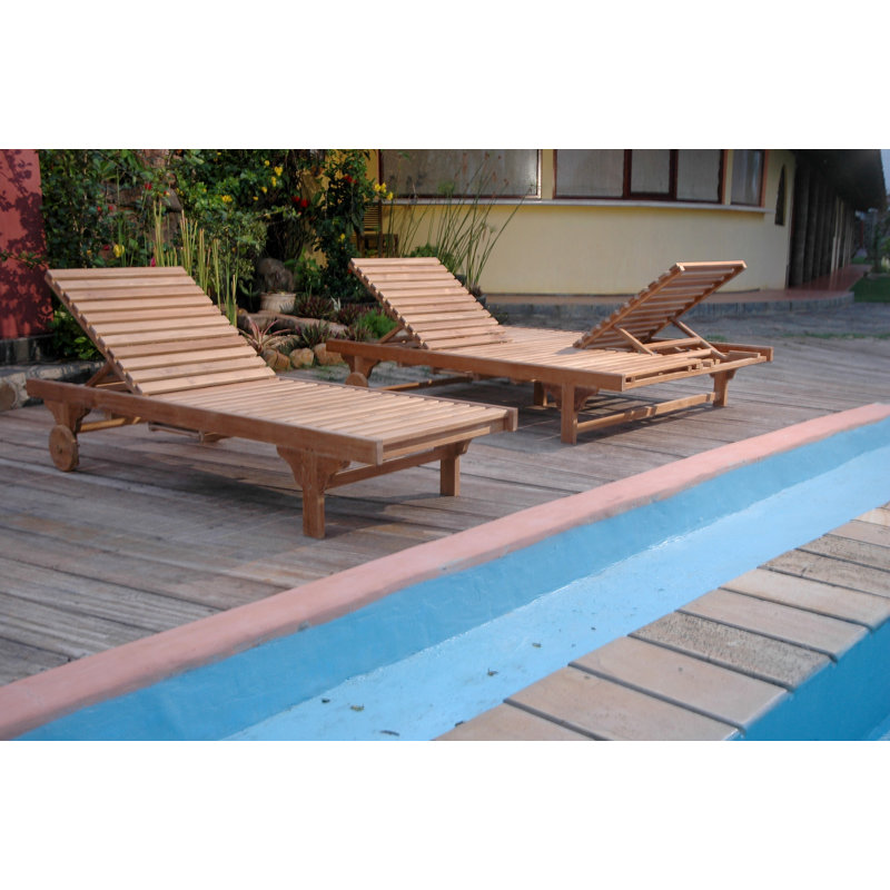 Capri Teak Chaise Lounge