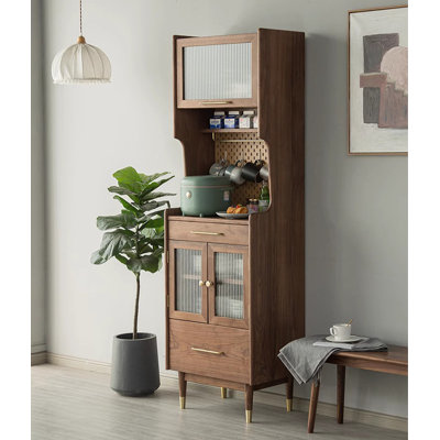 Armoire alimentaire scandinave en bois massif avec rangement étroit