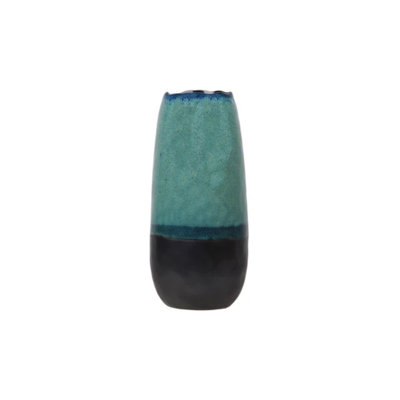 Vase en céramique à finition brillante aigue-marine