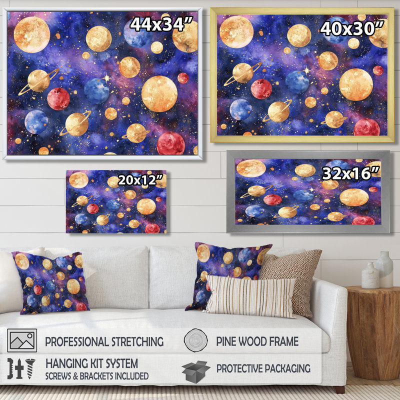 Décoration murale Radiant Cascade Of Comets I - Space, Reproduction encadrée d'une seule photo sans pass, Argent argent