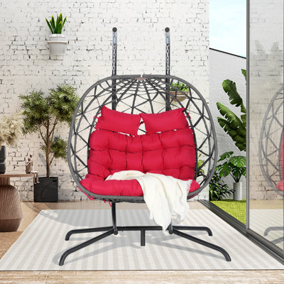 Chaise suspendue en rotin pour 2 personnes