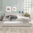 Queen Upholstered Platform Bed Frame, USB, Twin Trundle-2060617772