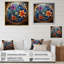 Impression rétro sur toile, mandala floral doré rétro I-373703459-373703484