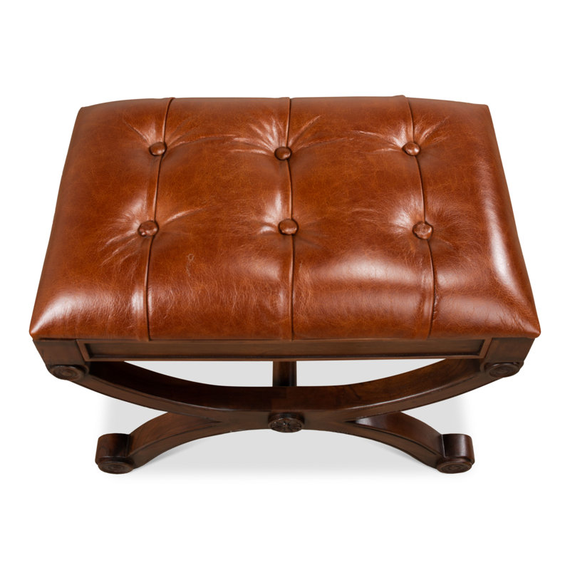 Empire Leather Accent Stool