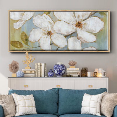 Fleurs blanches - toile encadrée