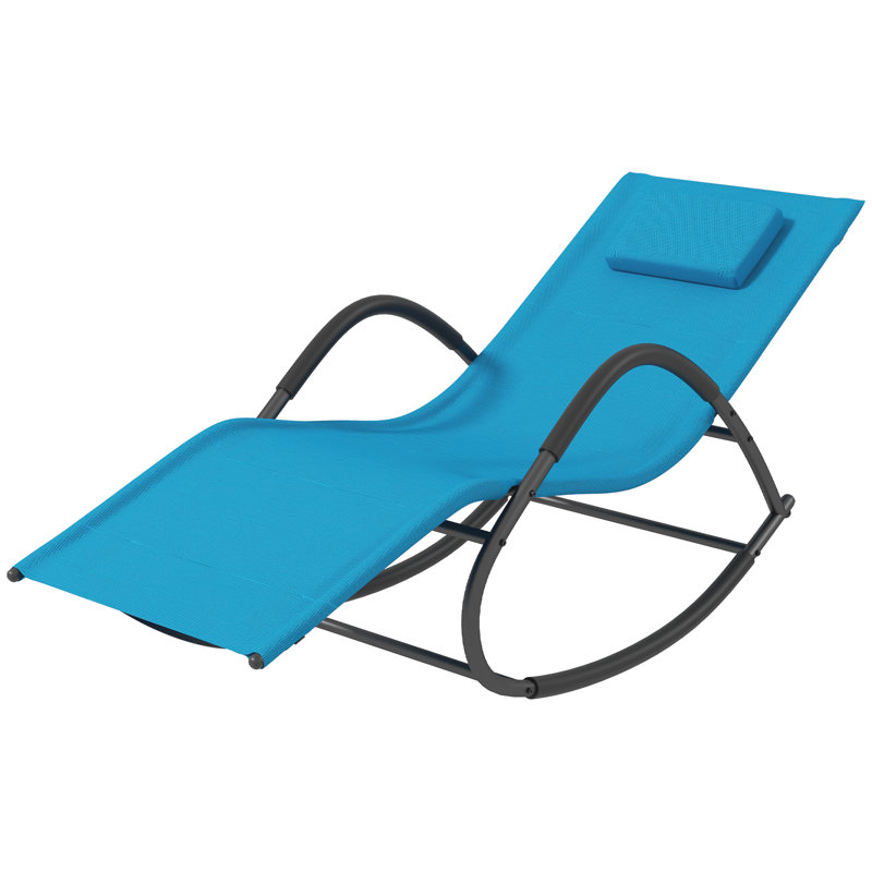 Chaise berçante confortable en acier sans gravité pour bronzer dans le jardin ou la piscine, résistante aux rayons UV