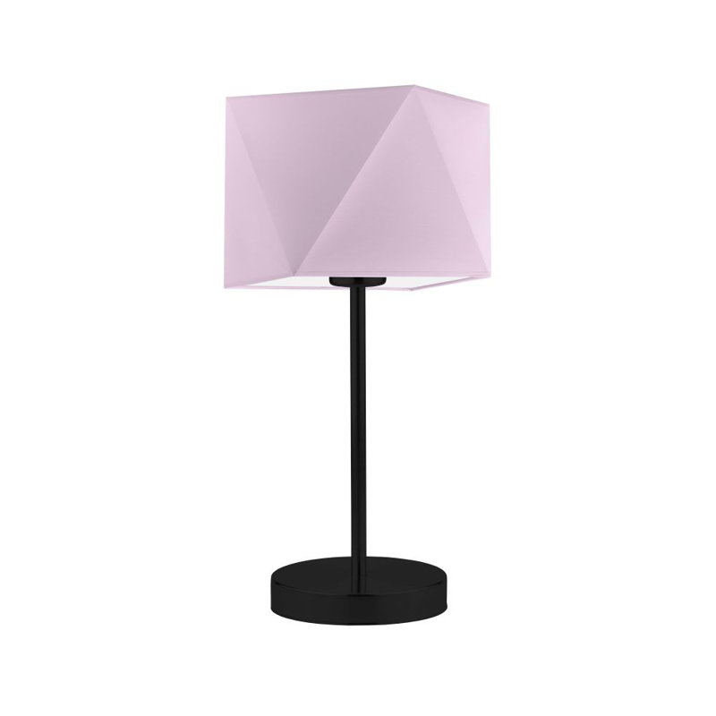 Denzal Metal Table Lamp, Black, Light Purple