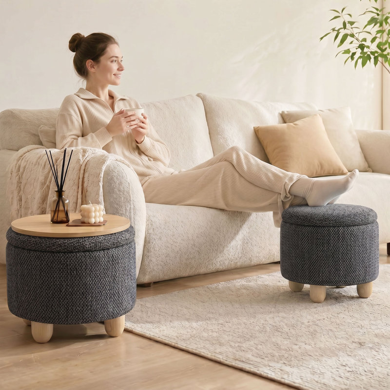 Storage Ottoman, Dark Grey