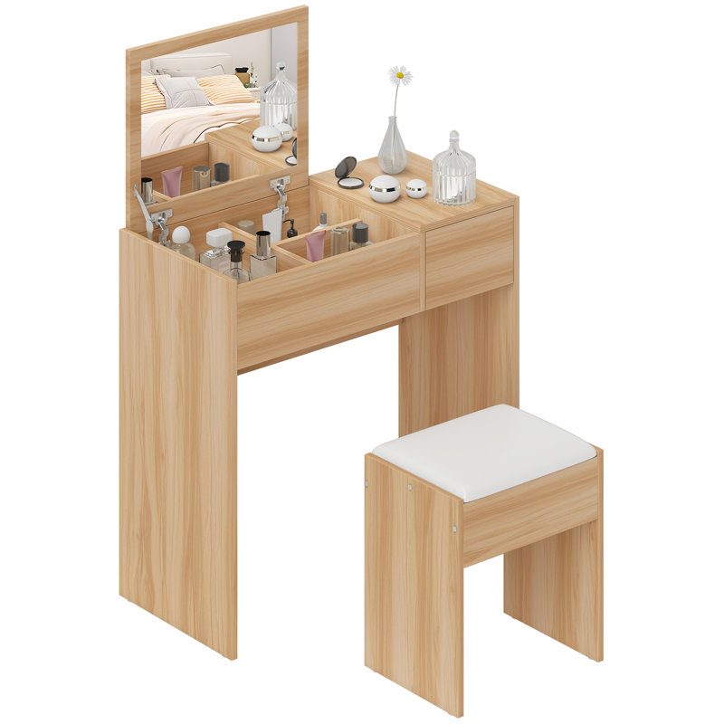 Copeland Dressing Table with Mirror, Brown