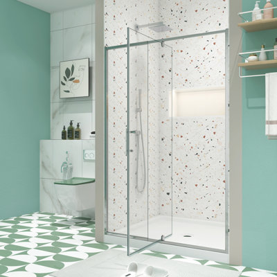 Finish Pivot Swing Glass Shower Door, 38 - 42" X 71", 1/4" Tempered, Reversible, Magnetic Closure, Leak- Performance W 71" H Tempered Glass, , Reversible Setup, Close, Leak Proof Construction