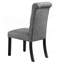 Ensemble de salle à manger moderne et classique en bois naturel Table de salle à manger ronde 4X Chaises d'appoint en tissu gris anthracite