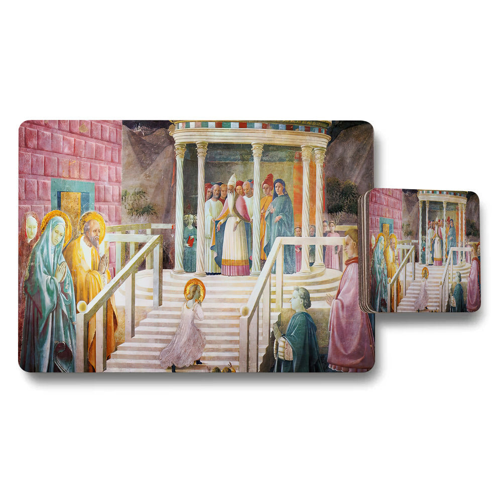 Religious Scene Placemat And Coaster Set With Biblical Artwork