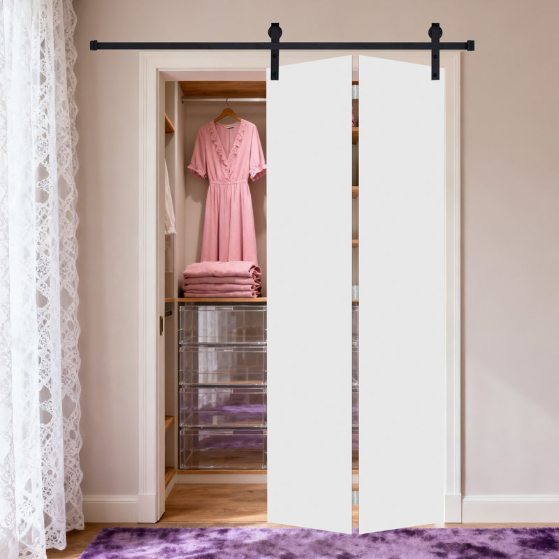 Portes intérieures en MDF peu encombrantes, conception pliante blanc lait pour maison moderne