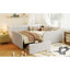 Structure de lit de jour double en tissu bouclé avec tiroir de rangement, blanc-133682870