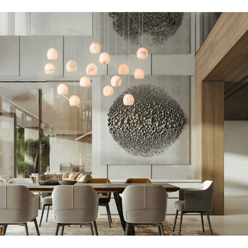 Alabaster Maeva Rectangular Chandelier 30 Light