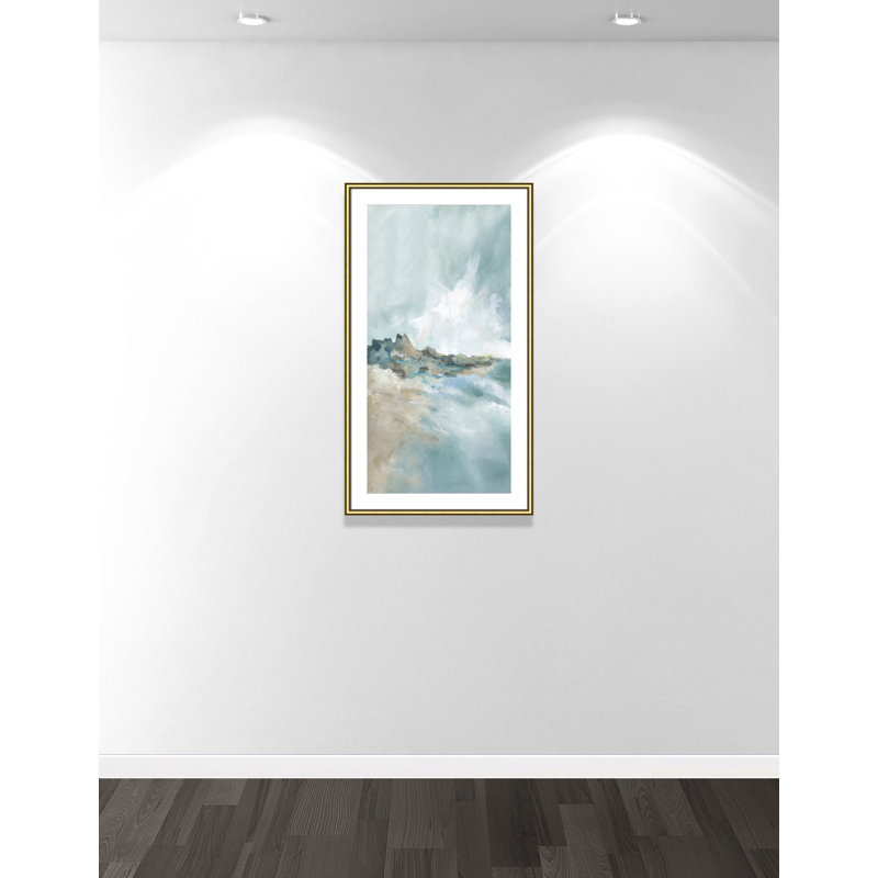 Imprimé Sandpoint par Carol Robinson, Reproduction encadrée avec passe-partout, H 42,75 po x l 24,75 po x P 0,875 po, Doré