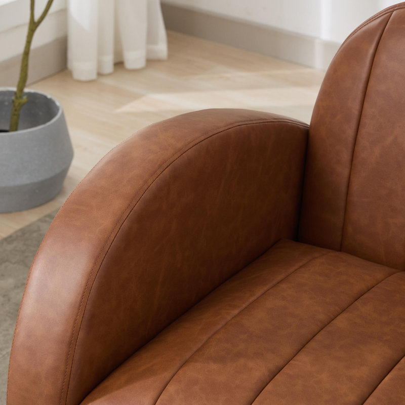 Méridienne moderne en cuir PU pour fauteuil, Brun
