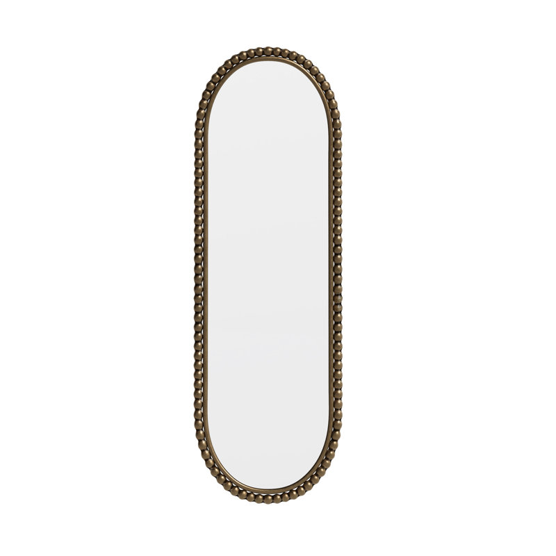 Miroir ovale en fer doré