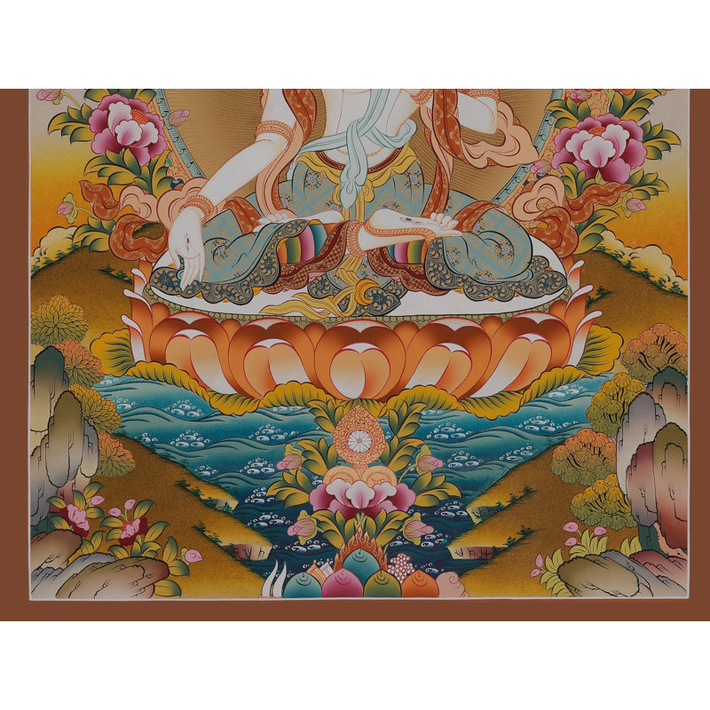Art mural Tara Thangka blanc